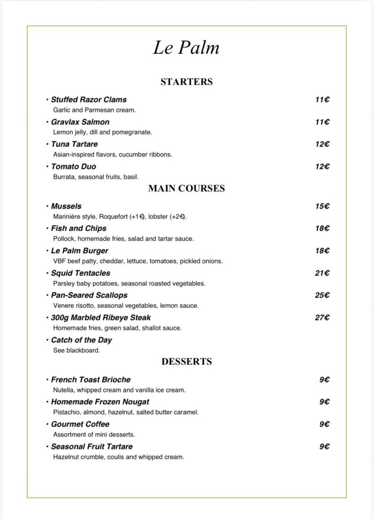 Restaurant Le Palm à Chatelaillon